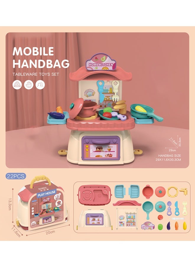 Aimayapet 22PCS Kitchen Toy Set,  Kitchen Pretend Play Toy Set, Kids Mini Kitchen Toys Simulation Cooking Set,  Multi-Functional Pretend Cooking Toys for Toddlers, Separable Design Kids Pretend Kitchen Toys with oven, vegetables for Boys, Girls, Kids, Children - Image 4